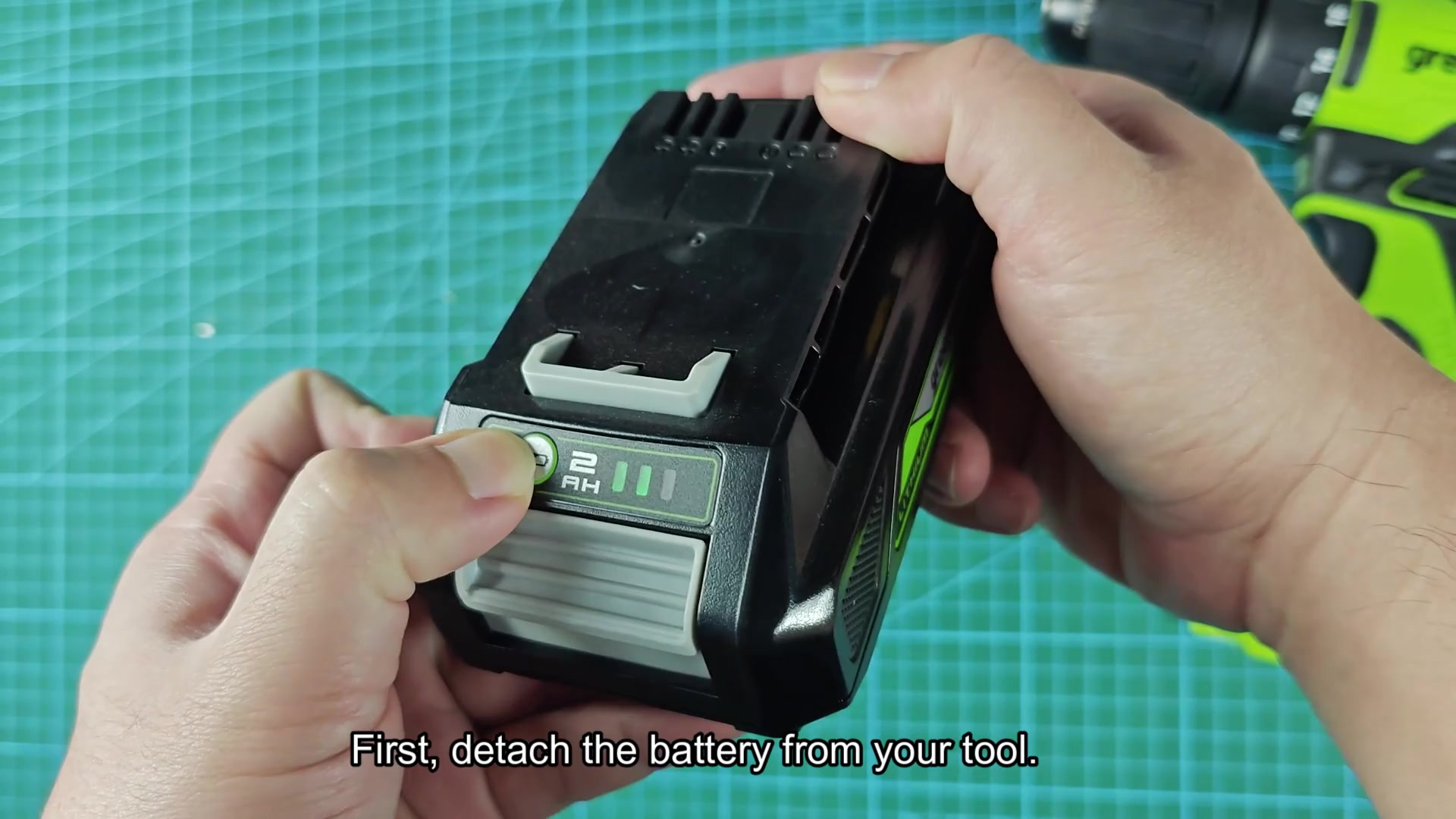 Check charge level with indicator button