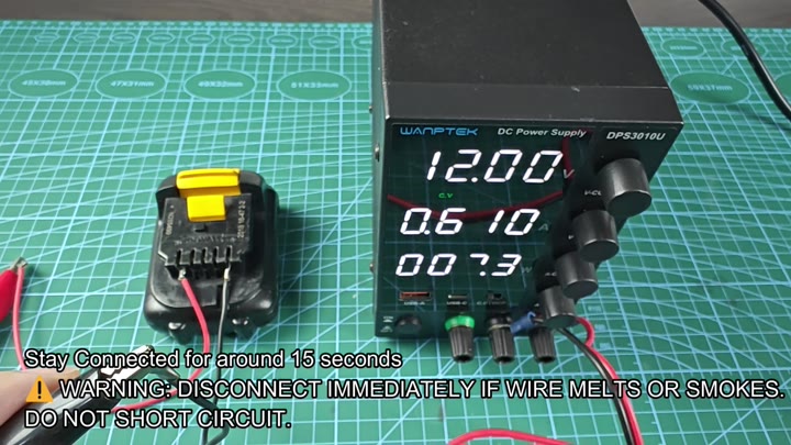 Check readings on WAPTEK power supply display