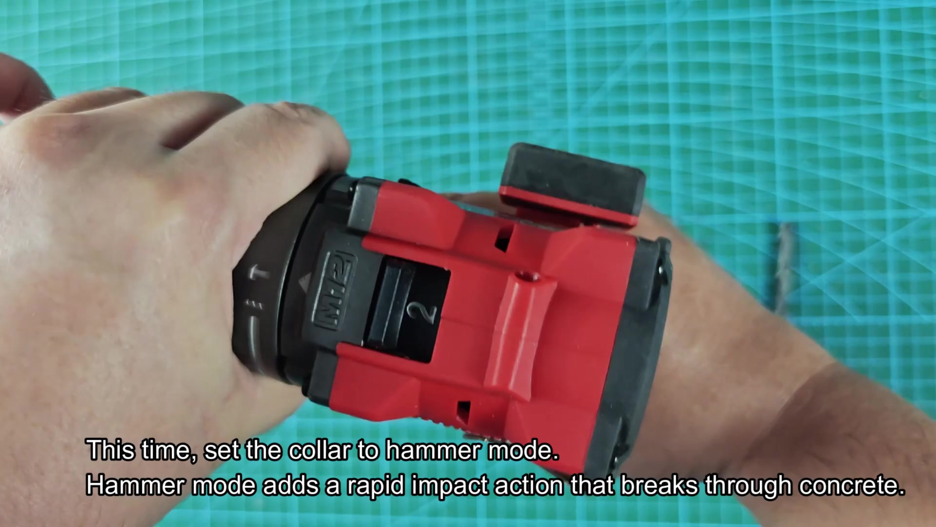 Collar set to hammer mode setting Collar set to hammer mode setting