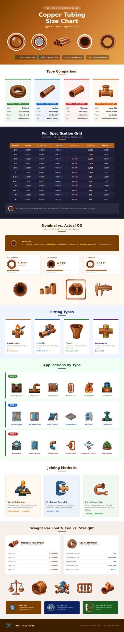 Copper Tubing Size Chart