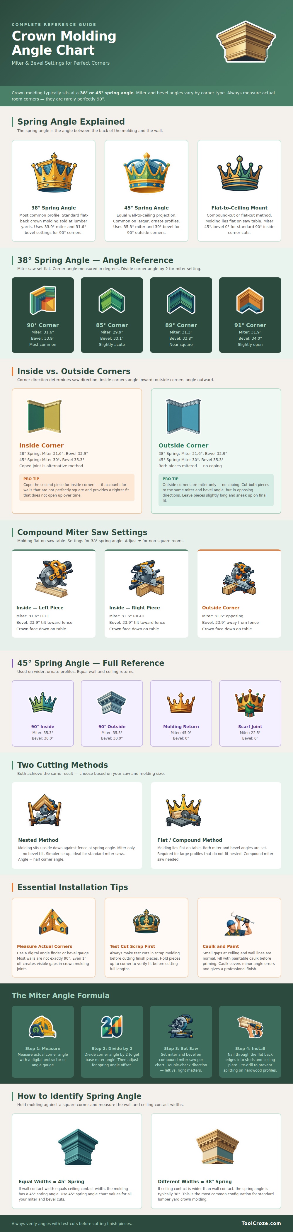 Crown Molding Angle Chart