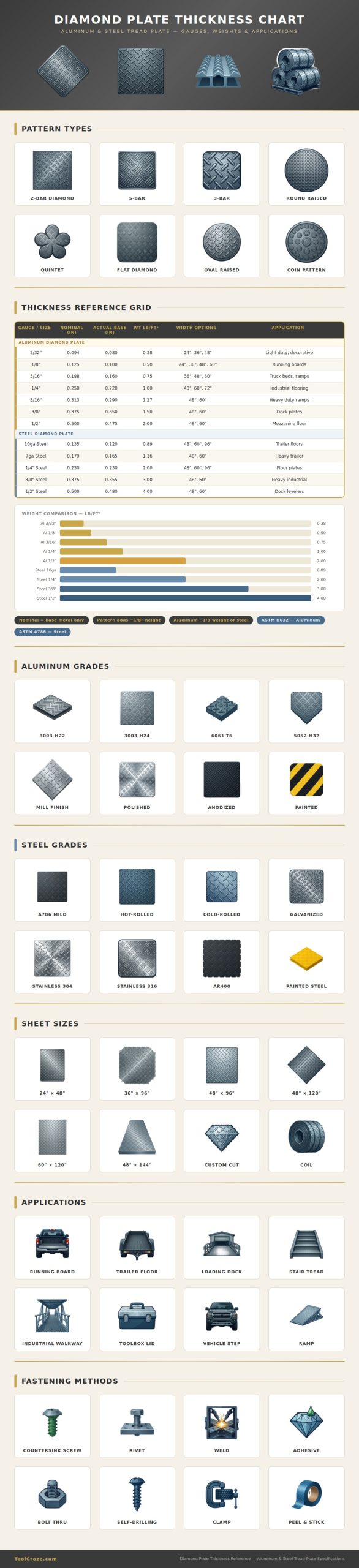 Diamond Plate Thickness Chart