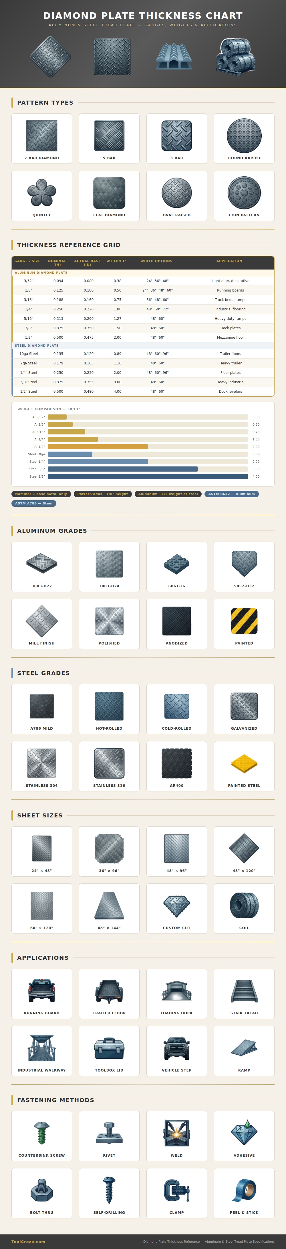 Diamond Plate Thickness Chart