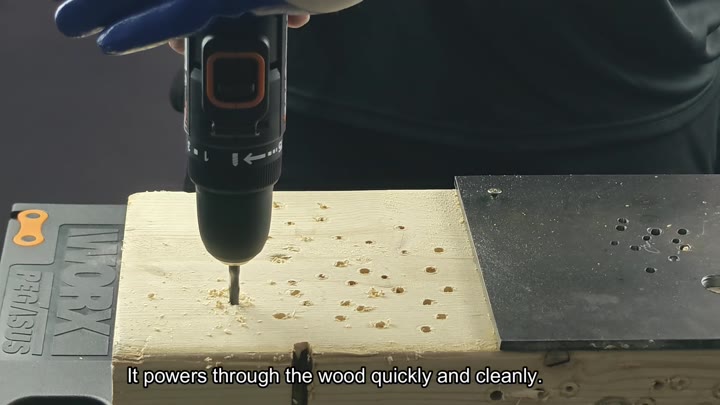 Drilling into clamped wood piece Drilling into clamped wood piece