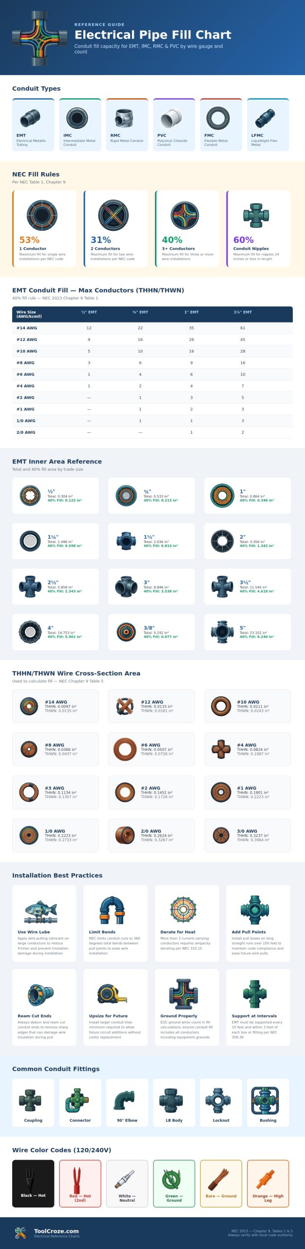 Electrical Pipe Fill Chart