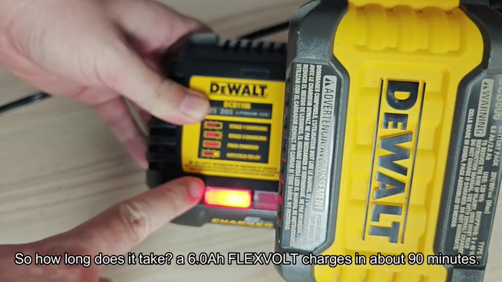 FLEXVOLT battery with indicator lights on
