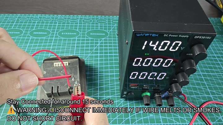 Holding wire connection for 15 seconds reset