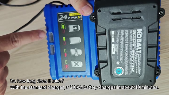 Kobalt 2.0Ah charging time info