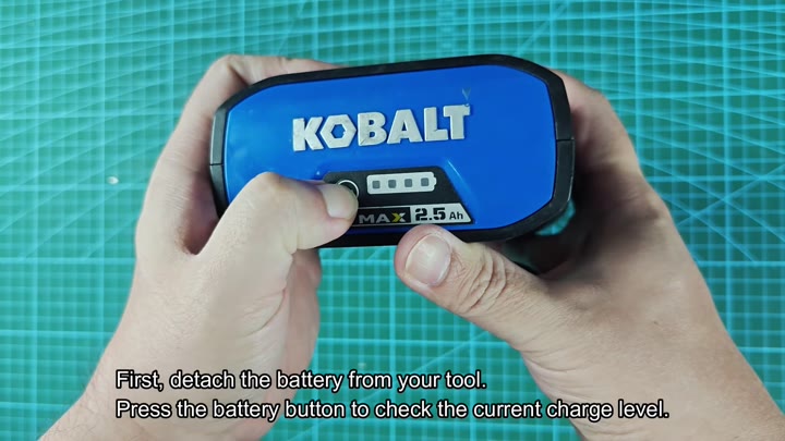 Kobalt MAX battery charge level check
