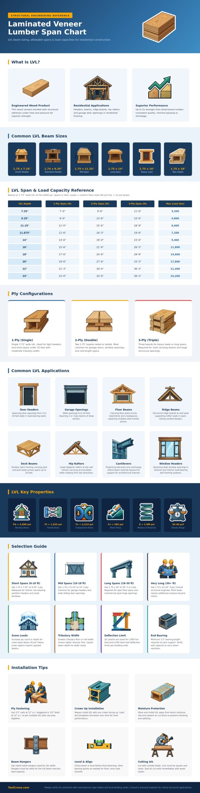Laminated Veneer Lumber Span Chart