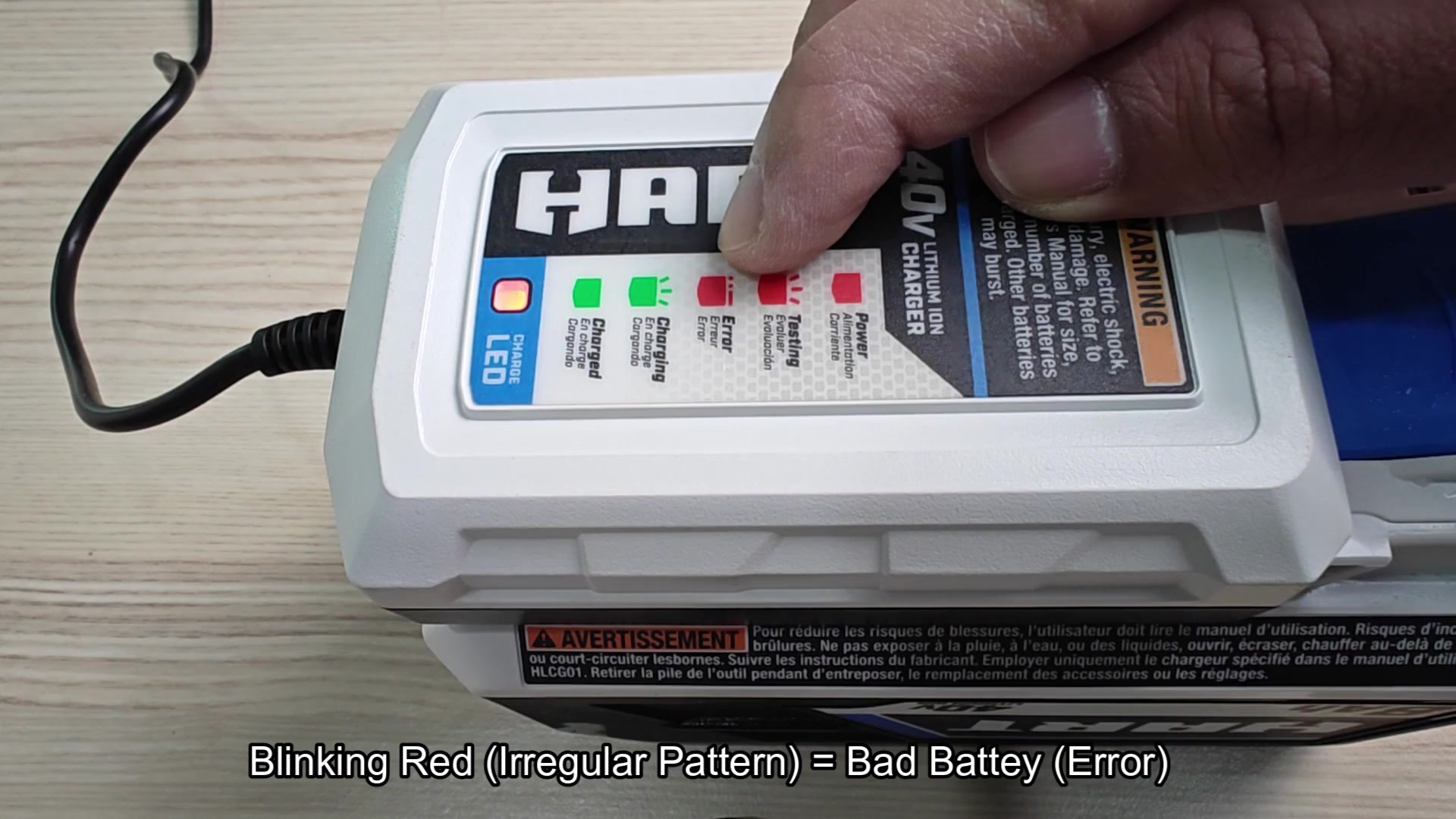 LED status lights show charging error LED status lights show charging error