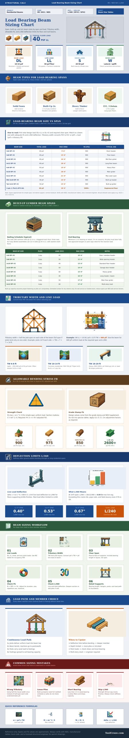Load Bearing Beam Sizing Chart