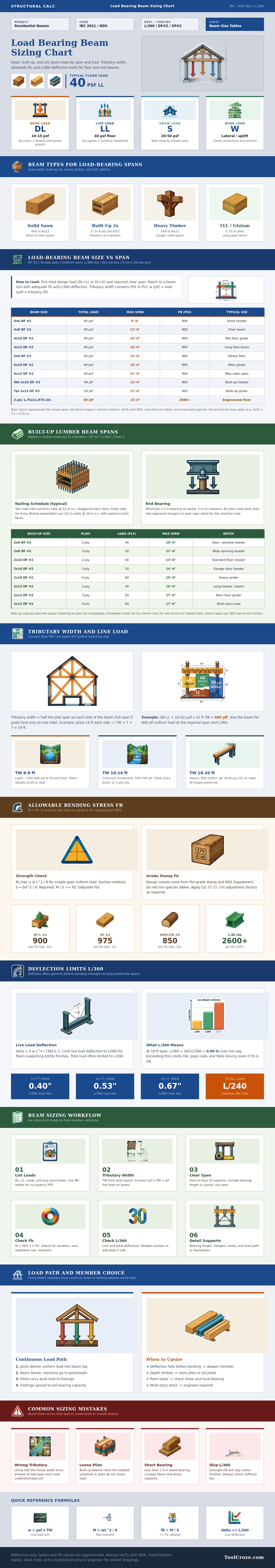 Load Bearing Beam Sizing Chart