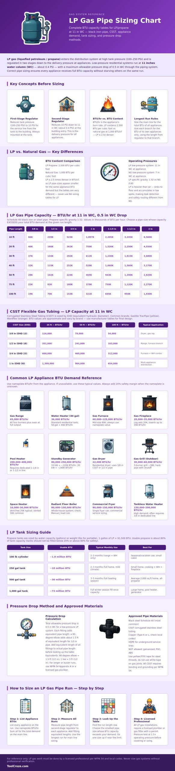 Lp Gas Pipe Sizing Chart