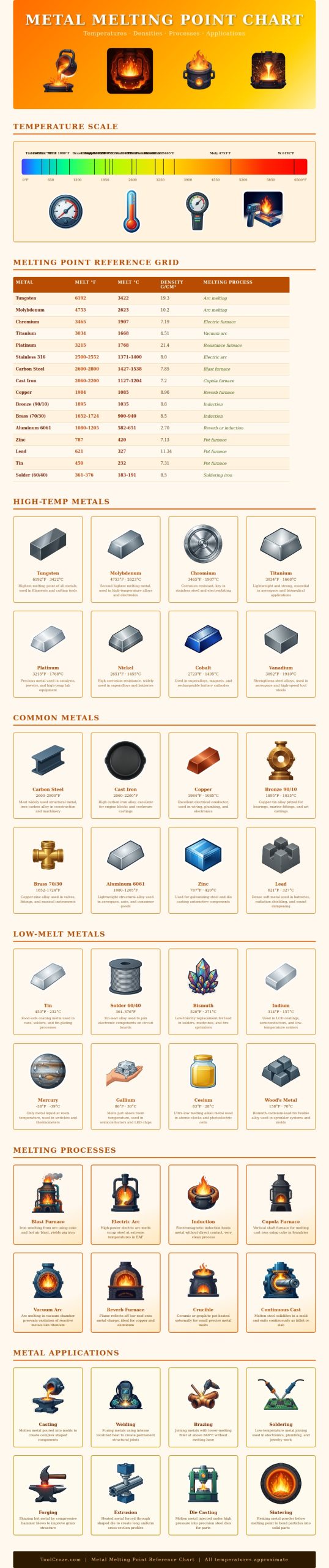 Metal Melting Point Chart