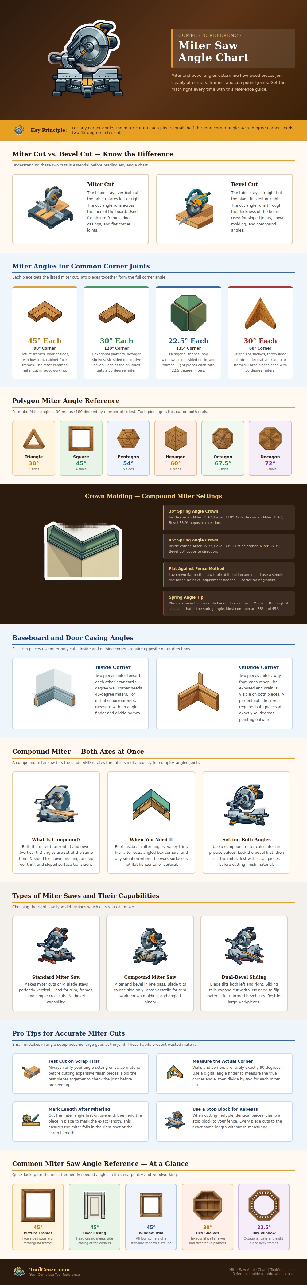 Miter Saw Angle Chart