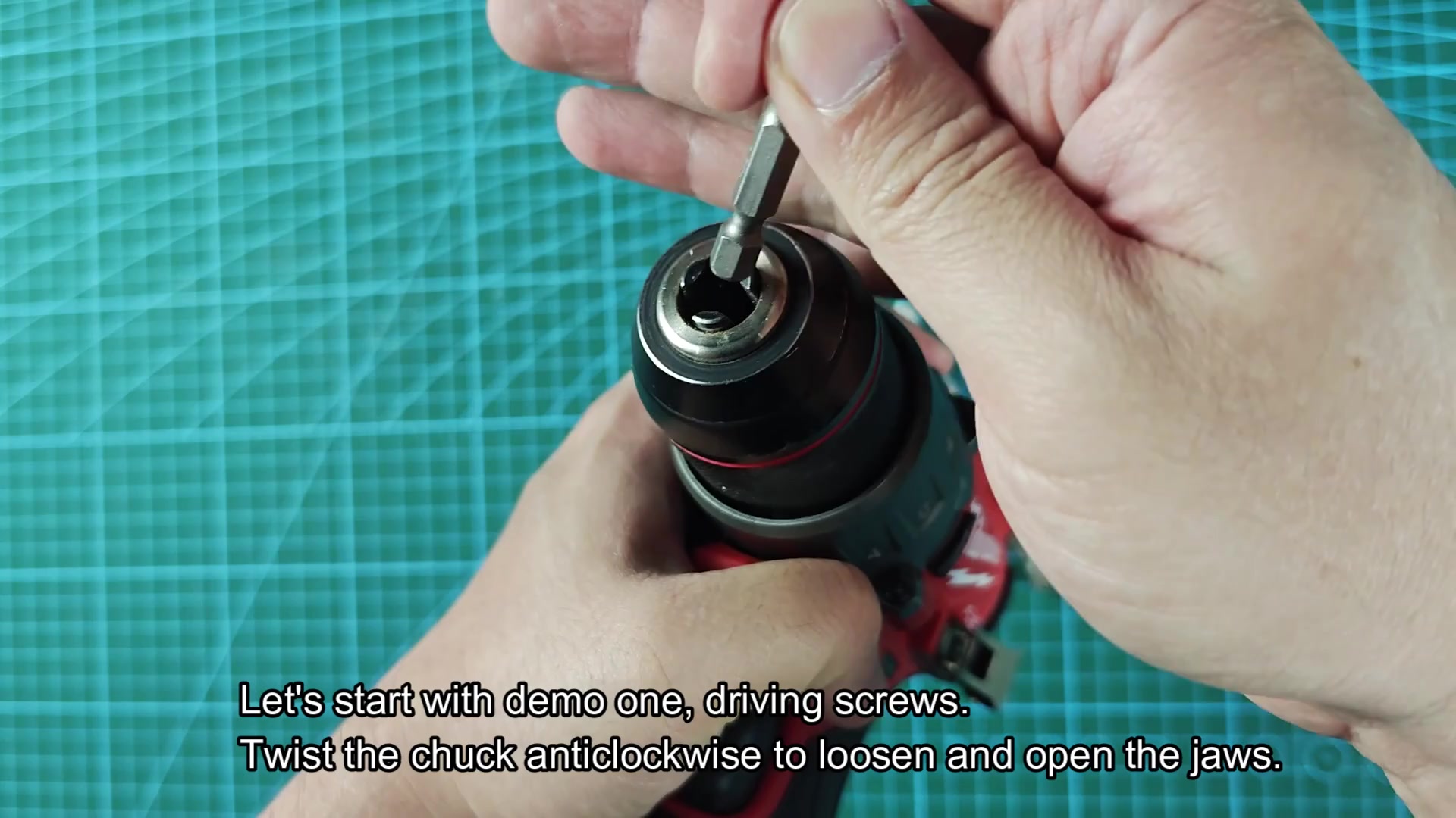 Phillips bit inserted into drill chuck Phillips bit inserted into drill chuck