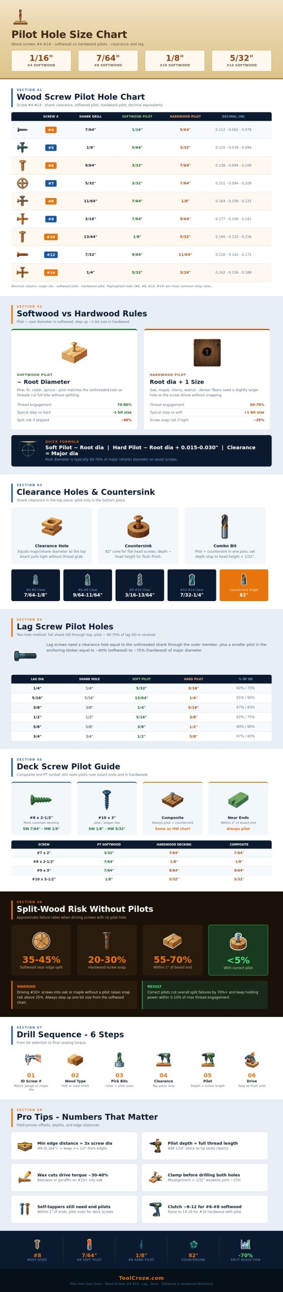 Pilot Hole Size Chart