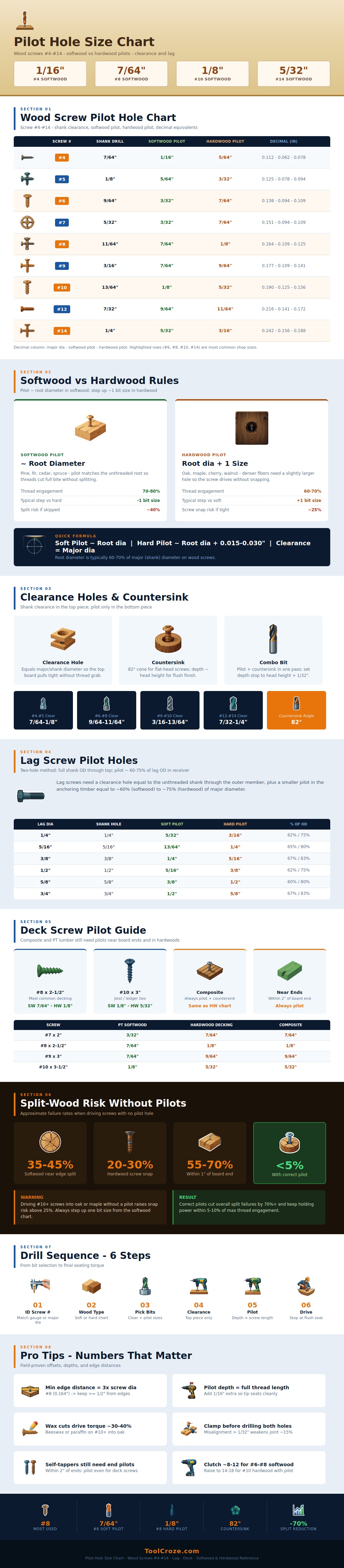 Pilot Hole Size Chart