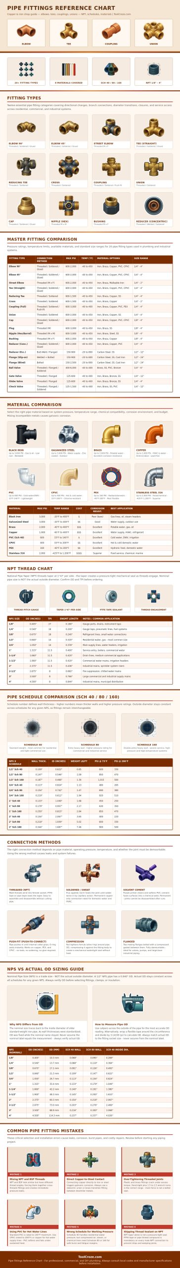 Pipe Fittings Chart