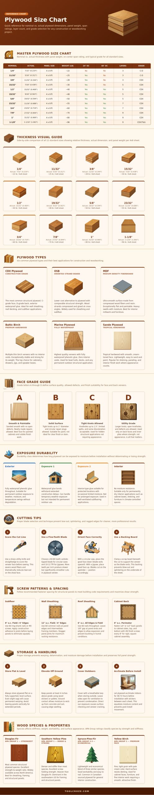 Plywood Size Chart