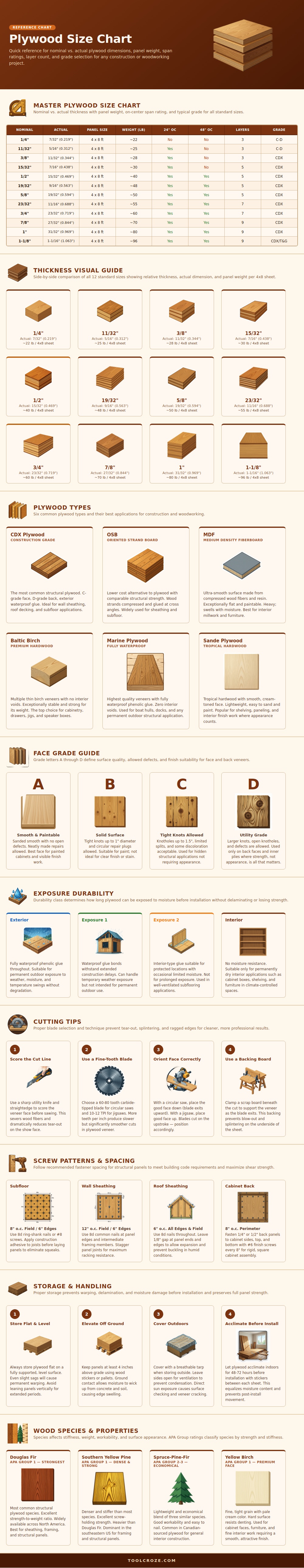 Plywood Size Chart