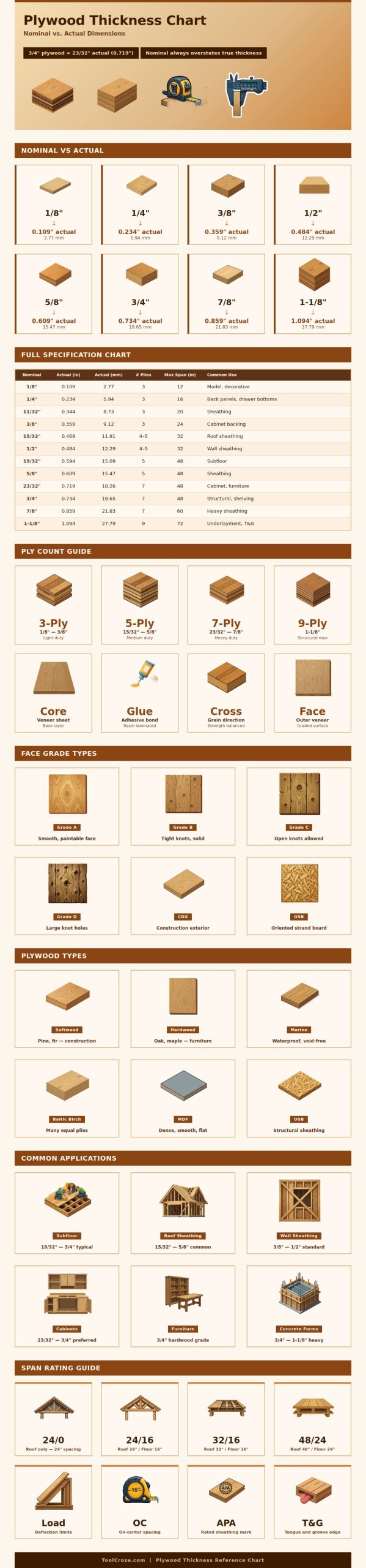 Plywood Thickness Chart