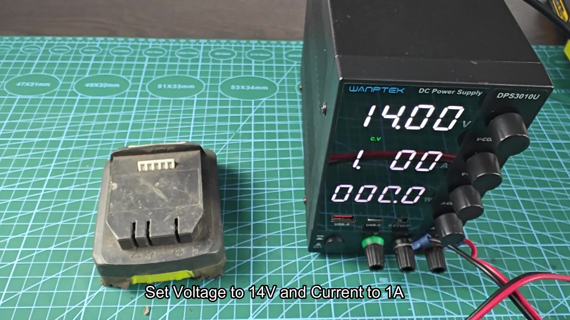 Power supply set to 14 volts Power supply set to 14 volts