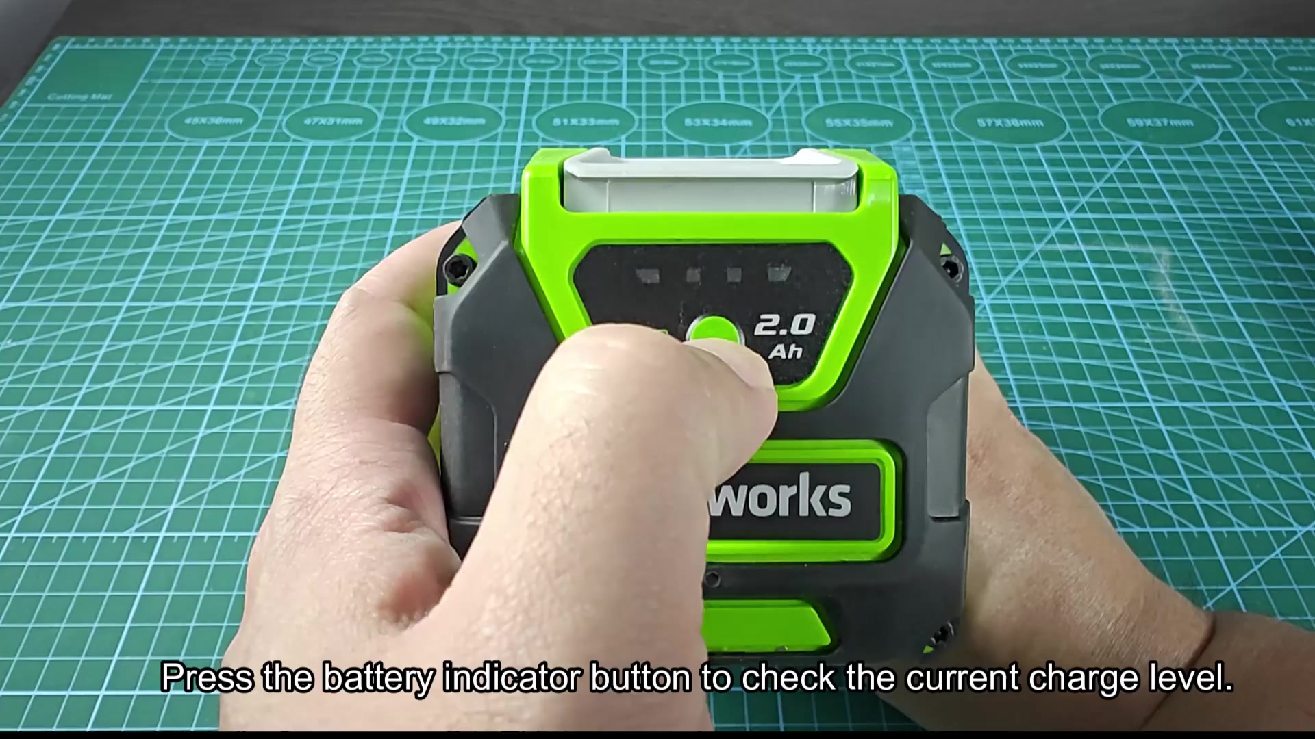 Press button to check charge level Press button to check charge level