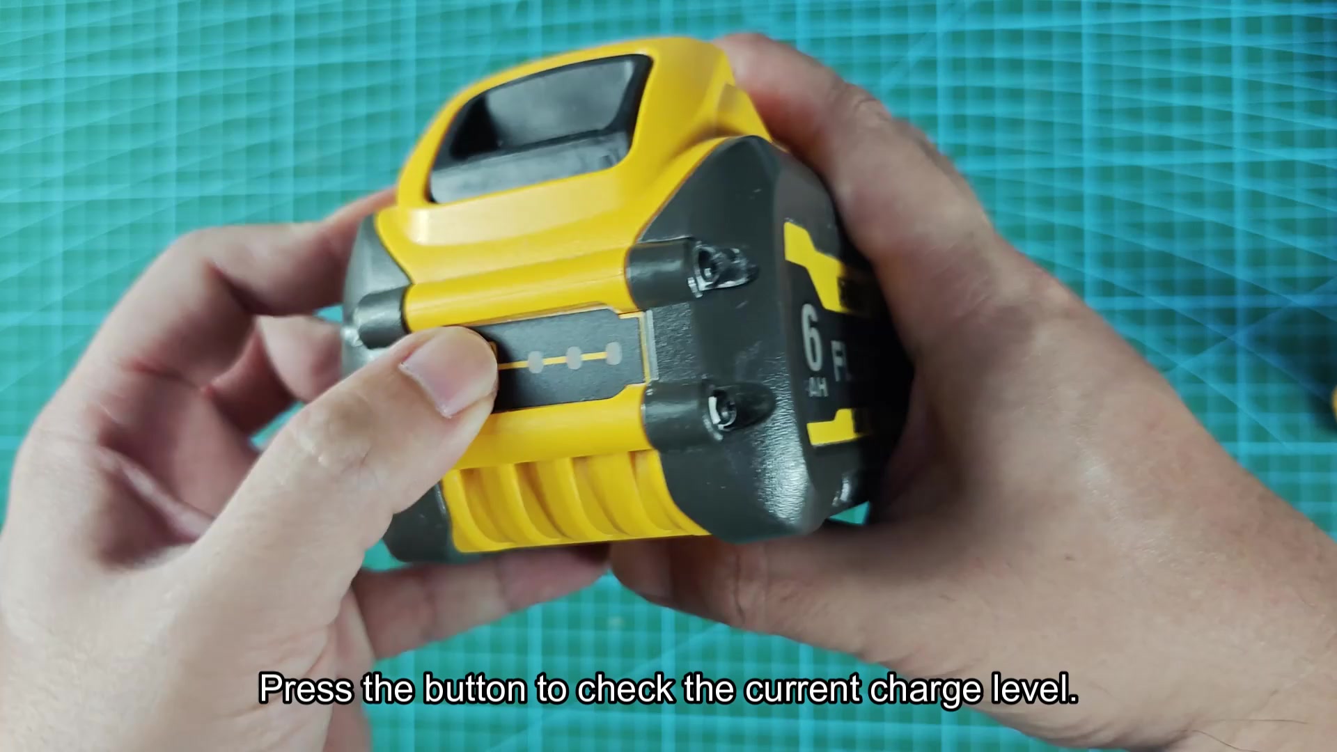 Press button to check charge level Press button to check charge level