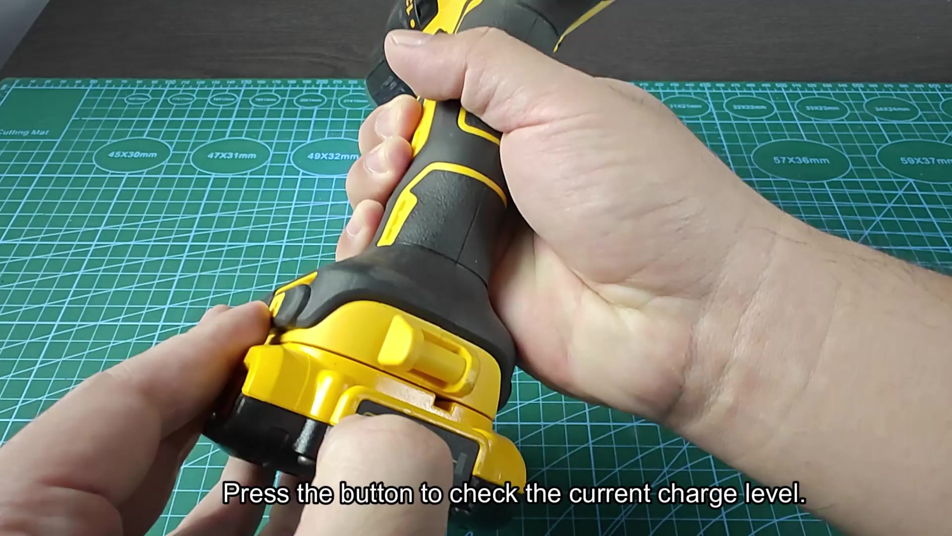 Press button to check charge level Press button to check charge level