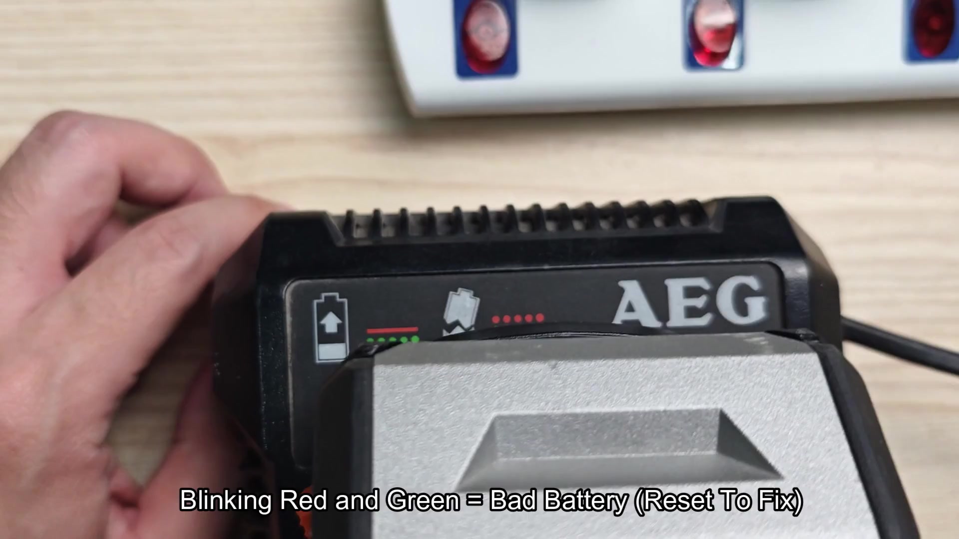 Pressing front switch to reset bad battery state Pressing front switch to reset bad battery state