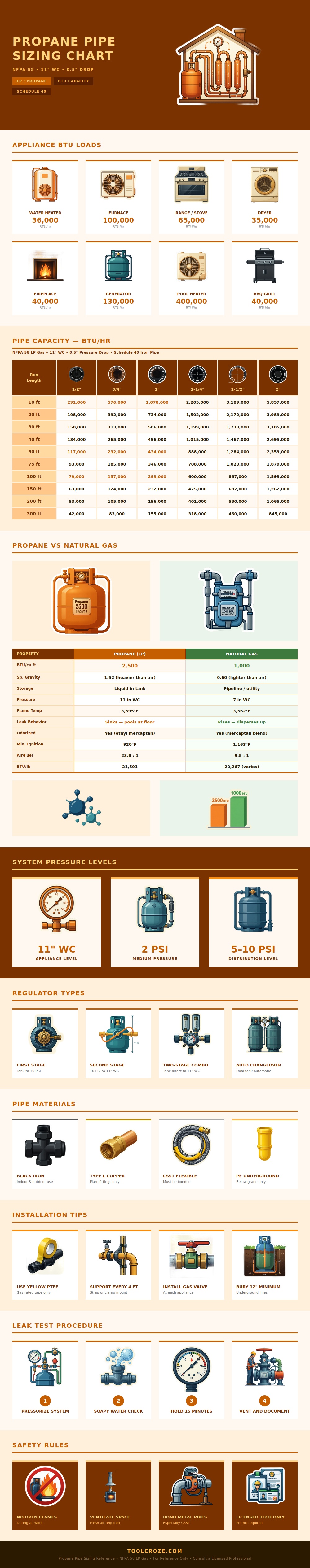 Propane Pipe Sizing Chart