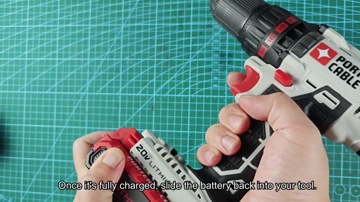 Reinsert battery into cordless drill Reinsert battery into cordless drill