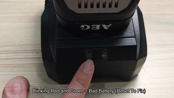 Reset bad battery indicator on charger