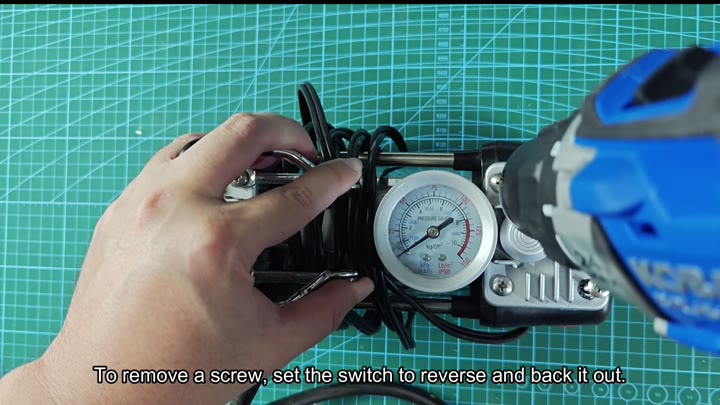 Reverse switch to remove screw