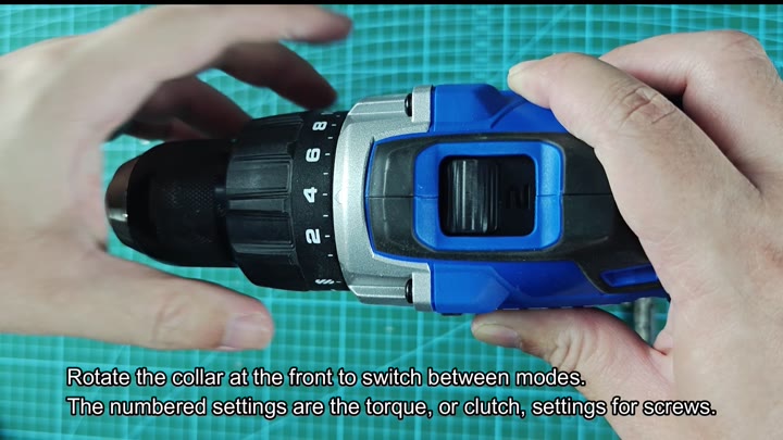 Rotate collar to select torque settings