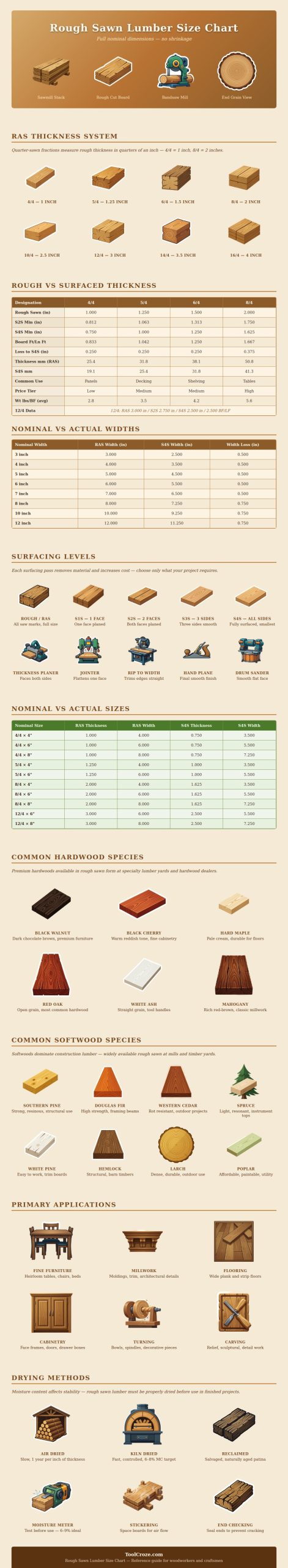Rough Sawn Lumber Size Chart