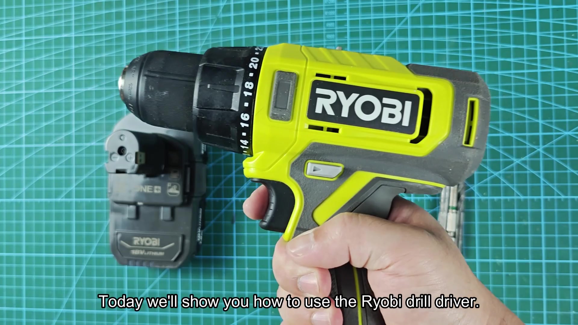 Ryobi drill driver ready for use