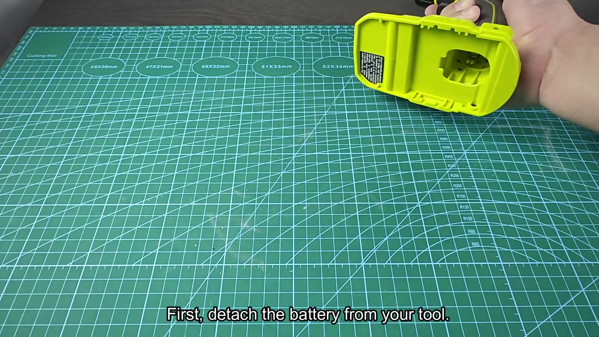 RYOBI ONE+ charger on mat RYOBI ONE+ charger on mat