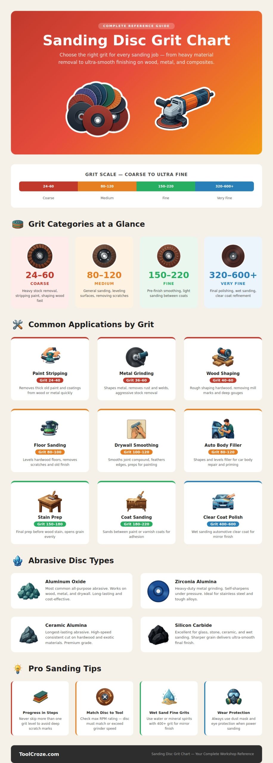 Sanding Disc Grit Chart