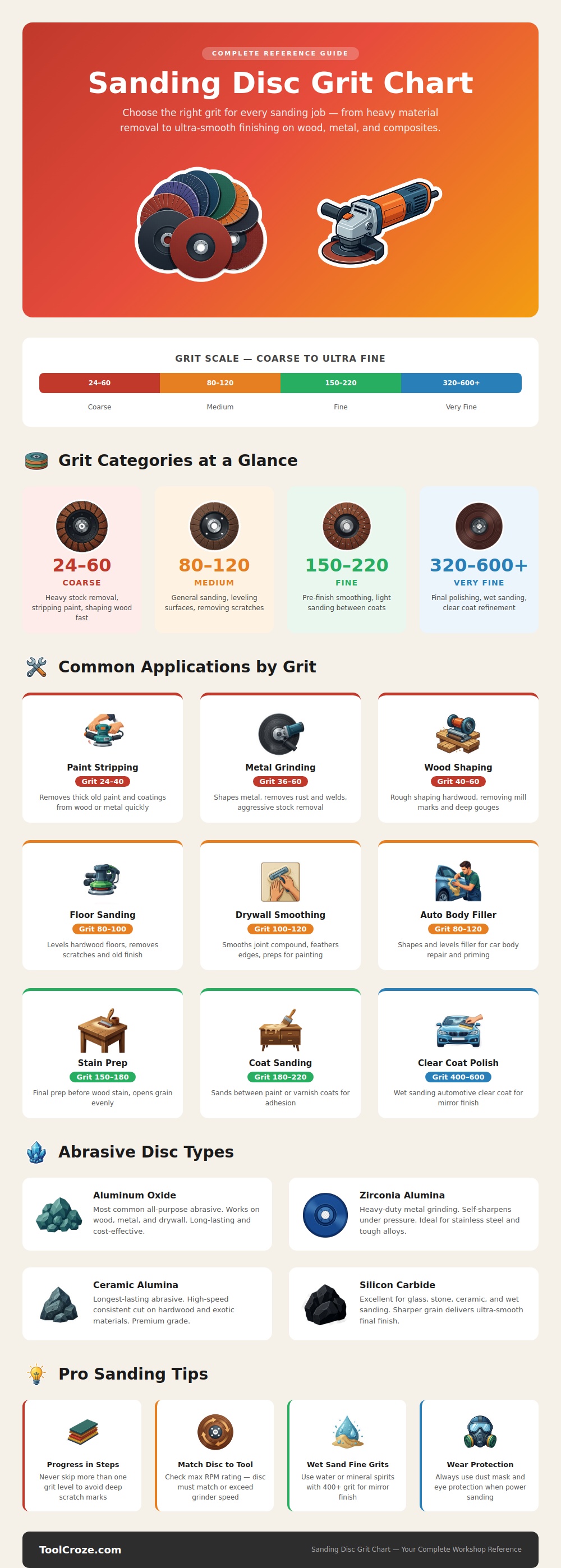 Sanding Disc Grit Chart