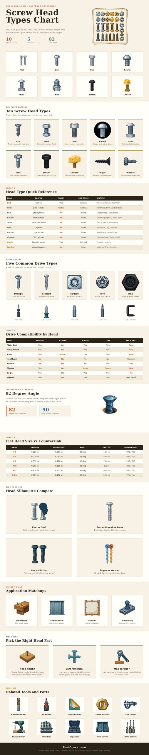 Screw Head Types Chart