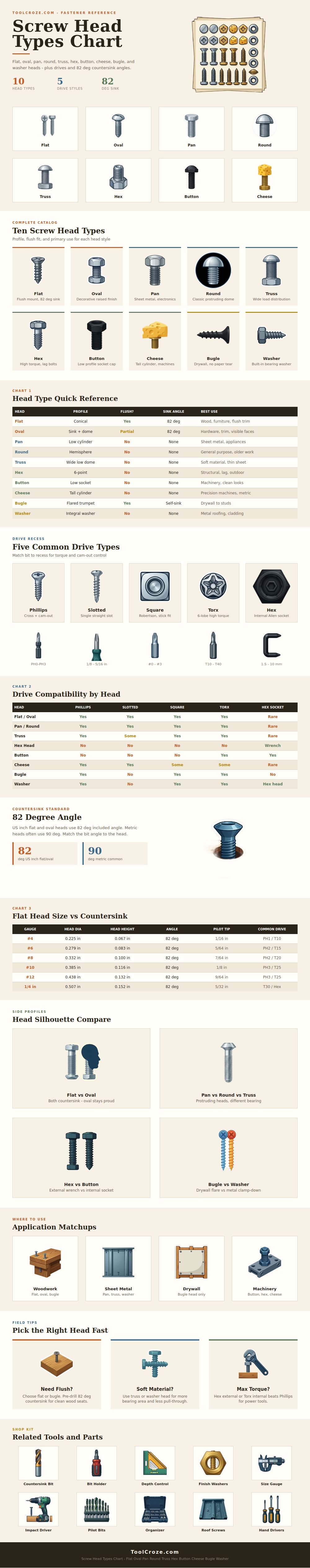 Screw Head Types Chart