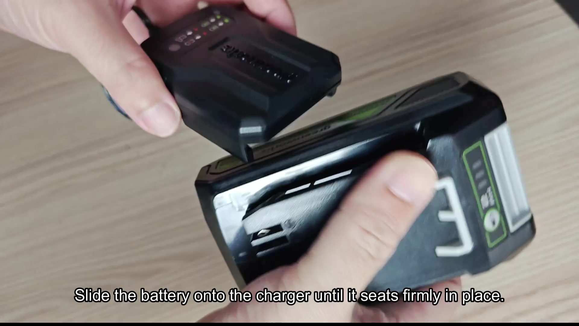 Seat battery firmly on charger