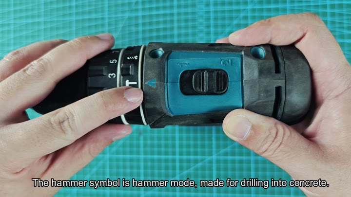 Select hammer mode for concrete drilling
