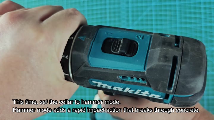 Set collar to hammer impact mode