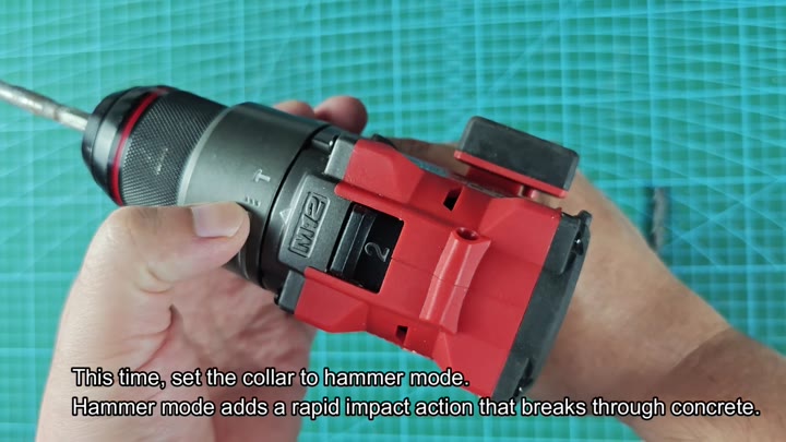 Setting collar to hammer mode Setting collar to hammer mode