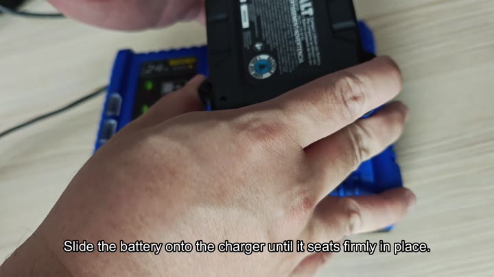 Slide 24V battery onto charger