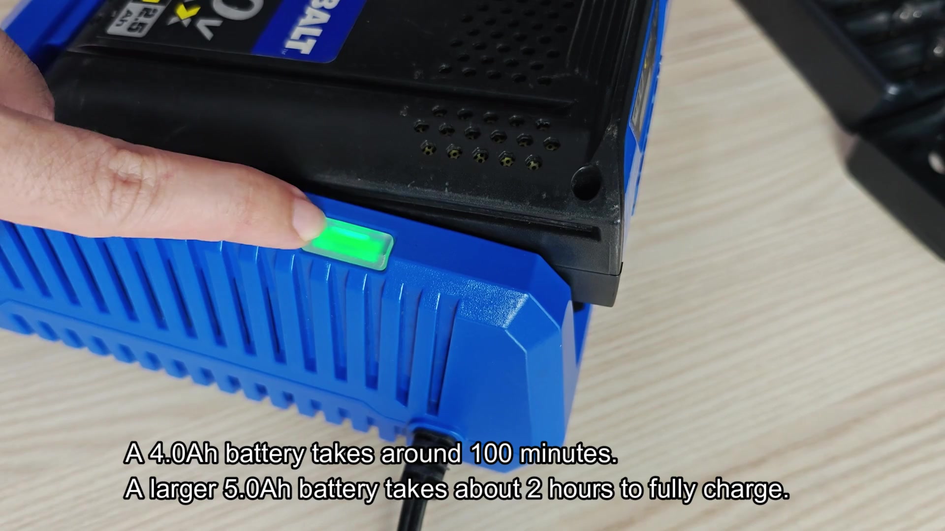 Solid green light means fully charged Solid green light means fully charged